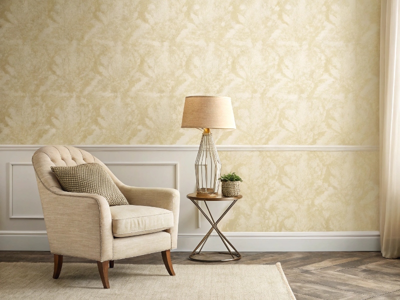 کاغذ دیواری کرمی برای بزرگ نشان دادن خانه