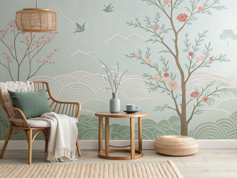 کاغذ دیواری با طرح گل