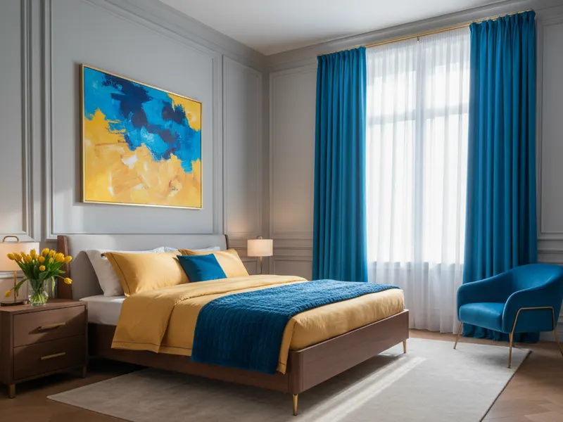 رنگ آبی و زرد در دکوراسیون داخلی