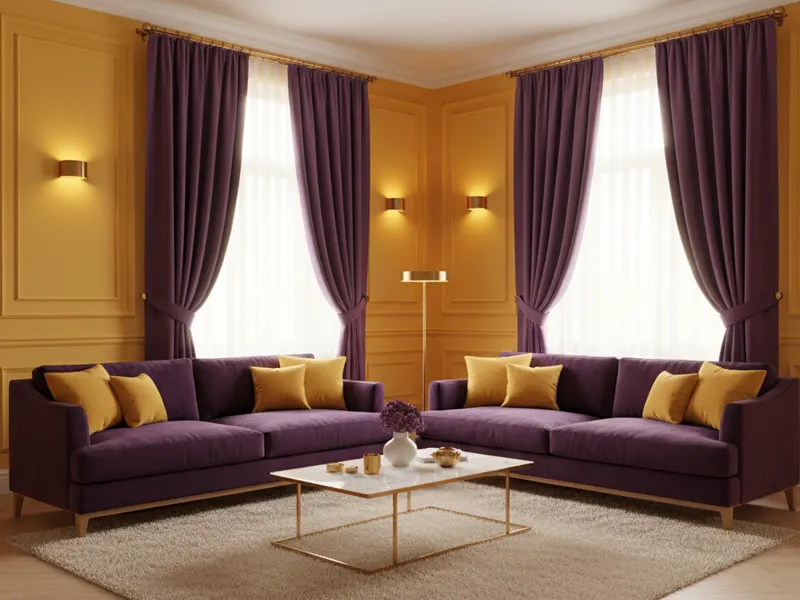 رنگ بنفش و زرد در دکوراسیون داخلی