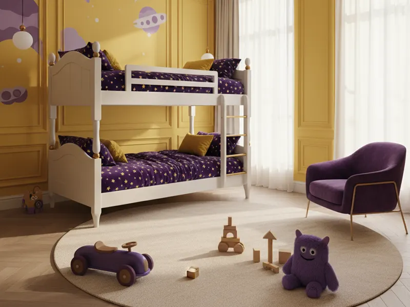 ترکیب رنگ بنفش و زرد در دکوراسیون داخلی