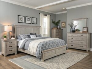 اتاق خواب با تم رنگی آرام