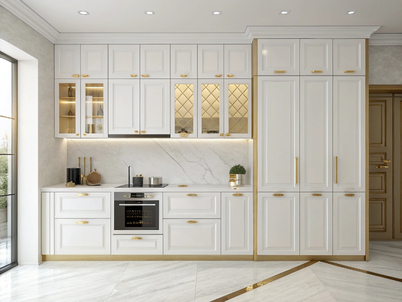 مکمل های رنگ سفید در کابینت آشپزخانه